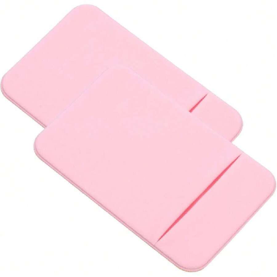 2piezas Tarjetero Para Teléfono Móvil Bolsillo Adhesivo Para Tarjetas De Crédito Funda Adhesiva Para Billetera Para Usar Viajes o El Bolsillo Trasero,37426965 - Morado Violeta - Ver 1