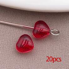 20pcs Heart Transparent Glass Beads Valentine's Day Glass Heart Crystal Spacer Loose Beads For Women DIY Jewelry Making Craftings Bracelets Necklaces Earrings Beading Projects - Multicolor - View 19