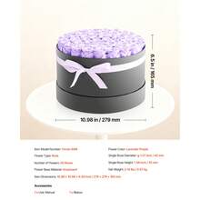 Forever Flowers, 50 Preserved Roses In A Box, Eternal Flowers Immortal Bouquet Birthday Present For Women Her Wife Mothers, Anniversary, Valentine's Day,Christmas, Lavender Purple - Lavender Purple 50 Roses Round Shape Box - View 7