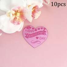 5个/10个/20个装亚克力金色爱心纸杯蛋糕装饰插牌，增添浪漫氛围，适用于情人节、婚礼装饰和烘焙用品 - 彩色 - 查看 15