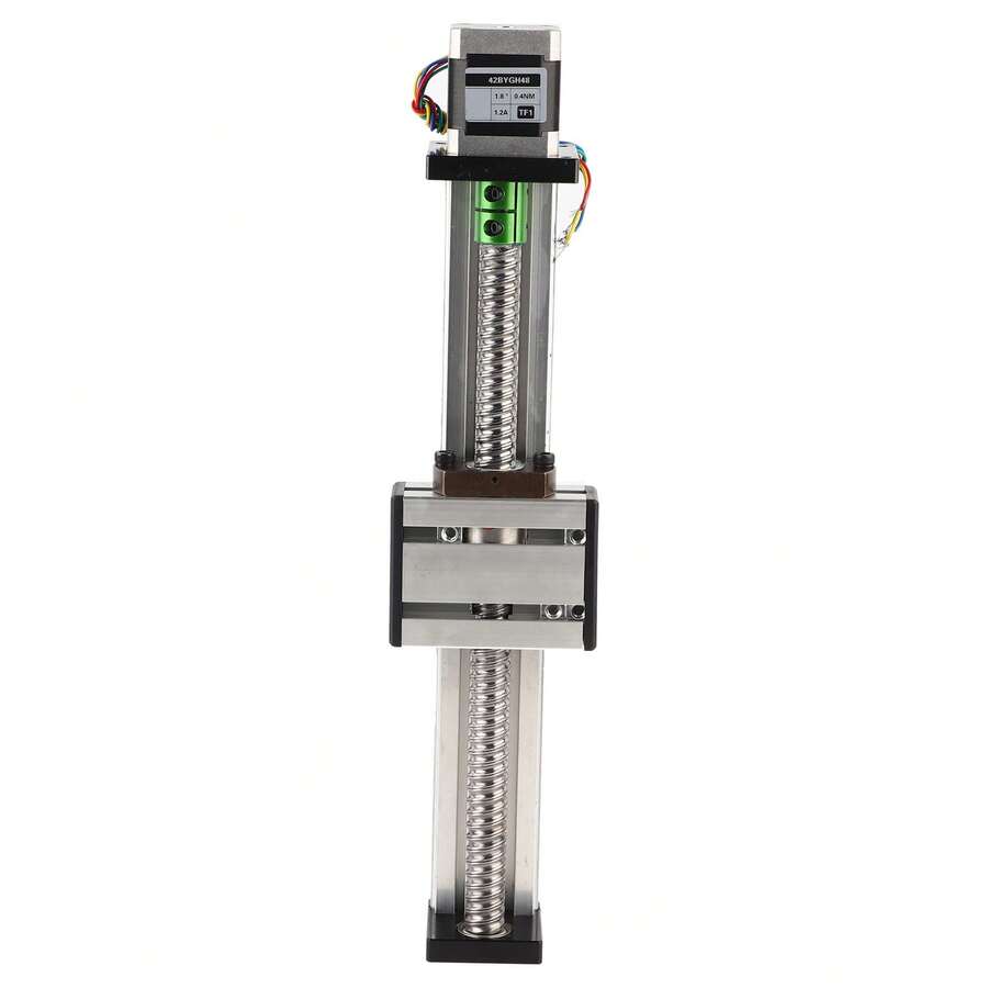 200mm Stroke Single Shaft Ball Screw Linear Guide Rail CNC Sliding Table with 42 Motor (1610) - Plateado - Ver 1
