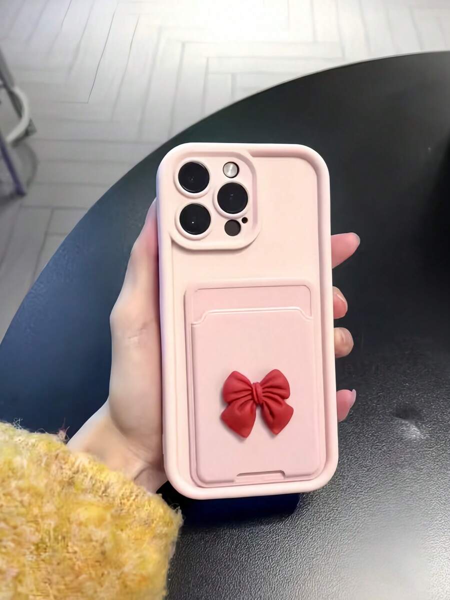 1件装时尚蝴蝶结多层相框多巴胺可爱卡槽手机壳，兼容 11/11 Pro Max/12/12 Pro/12 Pro Max/13/13 Pro/13 Pro Max/14/14 Plus/16 Pro Max/17 Pro Max、Galaxy S25 Edge、Redmi 14C、Moto G系列、Realme C55 - 粉色 - 查看 1