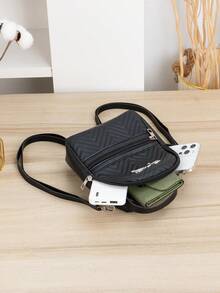 Zainetto mini stampato da donna con cinghia regolabile, borsa a tracolla casual con zip, portatile e leggera, adatta per adolescenti, donne, studenti universitari, per uso all'aperto, viaggi, escursioni, ritorno a scuola, lavoro, affari, pendolarismo, ecc. - nero - Visualizzare 4