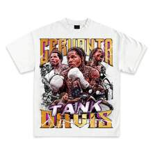 Purple Gold Gervonta Davis The Tank Graphic T-Shirt _ Premium Quality Heavyweight Basketball For Adults & Kids - 白色 - 查看 1