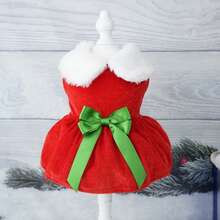 Classic Christmas Pet Dress, Christmas Skirt, New Year Outfit, Holiday Costume. Christmas Santa Claus Costume Dress Made Of Velvet Fabric For Pets - Multicolor - View 14