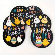 4 piezas /6 piezas /300 piezas Posavasos de barro de diatomeas con estampado de conejo de dibujos animados y huevos de Pascua, adecuados para decoración del hogar, cafeterías, meriendas, decoración de restaurantes, fiestas temáticas, decoración diaria y también pueden ser regalos - Multicolor - Ver 6