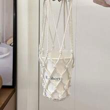 1pc Valentine's Day Portable Cup Net Bag Sleeve, Handmade Woven Carry Pouch, Suitable For Milk Tea, Coffee, Water Cups And Other Cup Accessories, Spring Summer Picks, Brides Maid Gifts, Room, Bedroom Decor, Beach, Travel, For Men, For Women, Vacation, Women's Day, Travel Essentials, Wedding Favors, Y2k, Bedroom, Car Accessories Women, Kitchen Decor - Multicolor - View 3