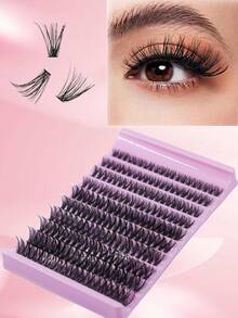 200 piezas de racimos de pestañas de volumen 40D, racimos de pestañas súper suaves de 8-16 mm, extensiones de pestañas en racimos con rizo D, pestañas de ojo de gato esponjosas individuales para principiantes - DD - Ver 8
