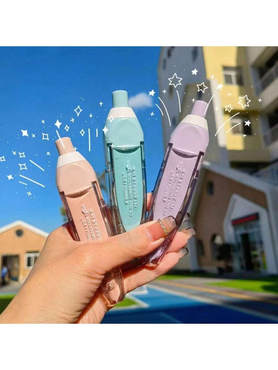 1 pieza Cinta correctora con forma de bolígrafo, utilizada para modificar errores tipográficos, suministros escolares y de oficina creativos con núcleos rellenables, temporada de regreso a clases, útiles escolares, útiles para estudiantes, oficina, regalos navideños