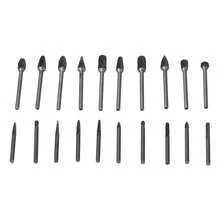 20Pcs Tungsten Carbide Rotary Point Double Slot Burr Die Grinder Set for Welding Casting - Negro - Ver 3