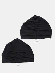 1pc/2pcs Women's Criss-Cross Elastic Beanie Hat, Underhat, Suitable For Daily Use - Multicolor - View 4