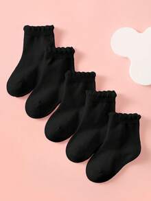 5/10 Pairs Solid Color Lace Trim Children Socks, Soft & Comfortable Casual Versatile Sports School Socks, Minimalist Cartoon Retro Solid Color Lace Socks, Suitable For Daily Wear, Back To School, Campus, Sports, Classroom, New Semester, Students, Back To School Season, Outdoor Activities, Home Leisure, Multiple Combinations Available - Multicolor - View 21