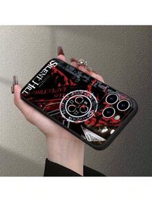 A Chilling And Moody Design Influenced By "Silent Hill 2," Featuring Dark And Red Hues, Occult Motifs, And The Words "In My Restless Dreams" - A Painted Frosted Straight Edge Fine Hole Mobile Phone Case Crafted From TPU Material, A Protective Case For Iphone 16/15/14/13/12/11 Pro Promax - màu đen - Xem 5