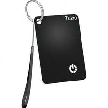 Smart Air Tracker Tag [Apple MFi Certified]- Compatible With Apple Find My (IOS Only), Bluetooth Tracker Smart Card Wallet Finder With Wireless Charging, 0.11in Slim, Item Locator For Luggage Tags. - Black - View 1