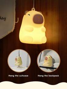 Capybara Sleep Night Light - Adjustable Brightness And Color, Soft Silicone Bedside Lamp With Touch Control And Rechargeable, Suitable For Room Decor And Stress Relief Gift - Multicolor - View 5