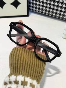 1pc Unisex Minimalist Multi-Sided Frame Clear Lens Glasses, Suitable For Everyday Use - Multicolor - View 7
