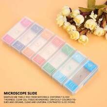 Portaobjetos de Biología, 35 Piezas de Portaobjetos de Microscopio Preparados de Vidrio para Biología, Juego de Muestras de Laboratorio con Colores Exclusivos, Ideal para Niños y,37425279 - Multicolor - Ver 2