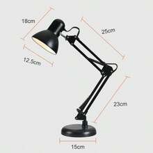 Metal Desk Lamp With Clamp, Adjustable Arm Metal Desk Lamp, Swing Arm, Architect Adjustable Gooseneck Table Lamp, Clip Desk Lights For Home Office, Work, Study, Reading, , Home Essentials, Reading Light, Office Décor - đen - Xem 7