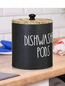 1pc Round Dishwasher Detergent Block Storage Box, Dishwasher Detergent Block Container, Kitchen Decor & Accessories, Wooden Lid Laundry Detergent Pod Storage Box, Kitchen Laundry Detergent Pod Storage Box, Bathroom Accessories, Stationery, Organizer Box, Drawer Organizer, Storage Box, Basket - Multicolor - View 14