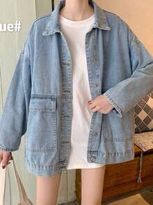 Women Denim Jackets & Coats - Blue - View 4