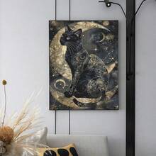 1pc 5D DIY Diamond Painting - "Mysterious Dark Style: Deep Black Starry Sky As The Background, With A Black Cat In The Center" - Frameless Mosaic Full Diamond Acrylic Diamond Art DIY Diamond Painting Kit, Suitable For Home And Office Desktop Decoration, Tabletop Decoration And Wall Decoration, Living Room, Bedroom, Study Room Ideal Home Decor Gift, Suitable For Adult Beginners And Craft Enthusiasts, Handmade Gift Ideas, Perfect For Family Gatherings, Birthday Parties And Various Festivals - Multicolor - View 14