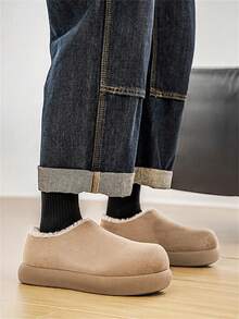 Thermal Lined Slip-On Shoes, Retro Style, Anti-Slip , Suitable For Home, Sports, Fashion & Warmth - Brown - View 5