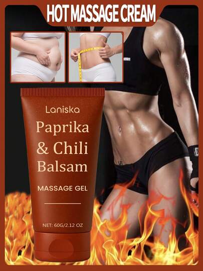 1 caja que contiene 60g de crema reafirmante abdominal, crema moldeadora y gel de cuidado abdominal con capsaicina. Infundido con extractos vegetales, nutre y masajea la piel para revelar una silueta hermosa. Apto para hombres y mujeres, ideal para el cuidado diario y conveniente para viajar.