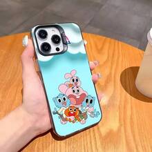 Funda de teléfono A-AMAZING W-World of G-GumballS para iPhone 17 16 15 14 13 12 11 Ais/Pro/Max/Plus, cubierta colorida en plata y negro - z8 - Ver 3