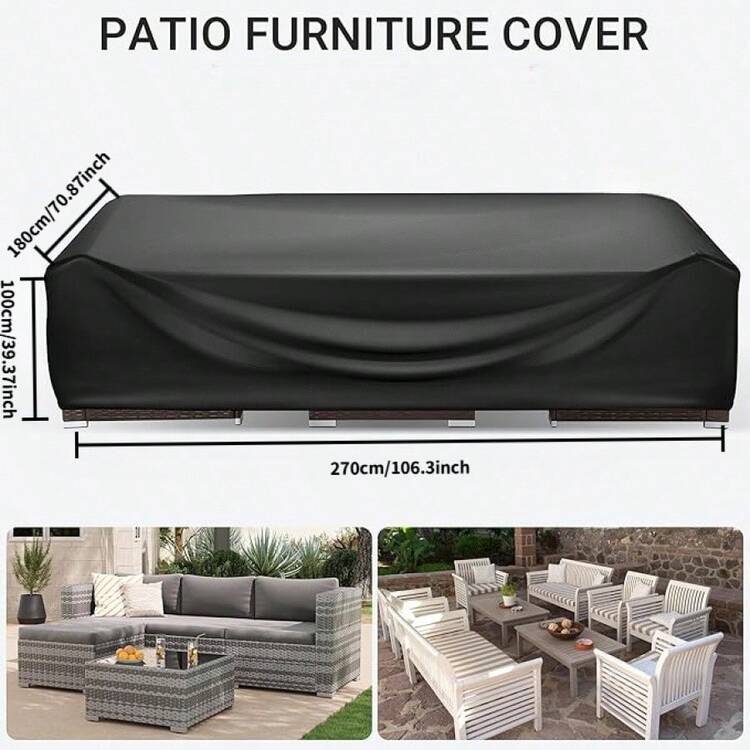 600D Patio Furniture Cover, Heavy Duty Outdoor Furniture Cover, Sofa Set Table & Chair Cover, 137*57*35 Inches,Women's Day,Travel Essentials,Wedding Favours,Y2k,Bedroom,Car Accessories Women,Kitchen Decor,Kitchen Decor,Household Items,Mother's Day Gift,Bedroom Decor,Garden,Kitchen Decor,Summer,Beach,Travel Essentials,Room Decor,Squishy,Graduation - Black - View 13