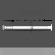 Adjustable Wardrobe Hanging Rod, Heavy Duty Wardrobe Extension Rod, Space Saving, Double Layer Wardrobe Hanging Rod, Wardrobe Storage Rod, Rust-Proof Anti-Drop Spring Telescopic Rod, Non-Slip Spring Curtain Rod, No Drilling Adjustable Telescopic Rod - Multicolor - View 9