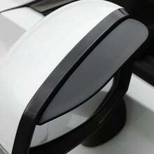 Car Rearview Rain Eyebrow Shield,Car Mirror Rain Protector,Mirror Visor Guard For Truck And SUV(Carbon Fiber,2Pack) - Solid Black-2PC - View 1