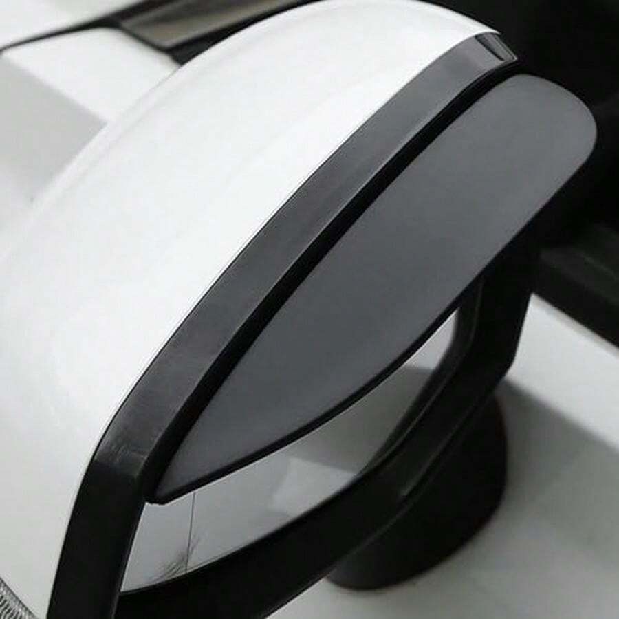 Car Rearview Rain Eyebrow Shield,Car Mirror Rain Protector,Mirror Visor Guard For Truck And SUV(Carbon Fiber,2Pack) - Solid Black-2PC - View 1