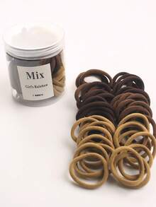 50个装女士基础款高弹力发圈，适用于扎马尾辫，休闲马尾辫发绳，发圈，橡皮筋，发圈，发绳，发圈，运动健身服饰发饰，头部配饰，弹力带 - 彩色 - 查看 8