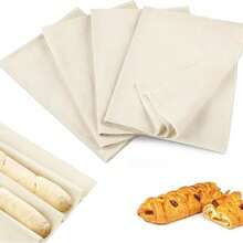 2片面包发酵布，发酵布，面团，发酵布，保湿帆布，法式面包，发酵增强剂，法棍面包布 - 香檳色 - 查看 8