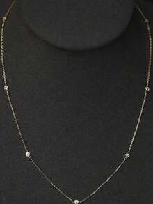 1 pieza Collar simple de plata de ley S925, un collar versátil de uso diario adecuado para mujeres - Dorado - Ver 6