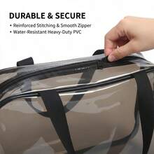 1/3pcs Plus Size! 25D Thick, Transparent Waterproof Makeup Bag, Waterproof, Travel Portable Storage Pouch, Can Store Cosmetics, Skincare, Clothes, Toiletries, Essential For Home & Travel - Clear - View 4