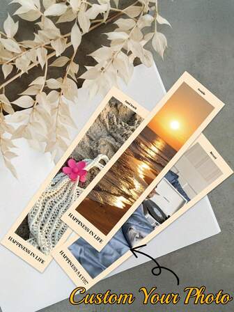 Anpassade fotobokmärken, kan anpassa foton och text för vänner, klasskamrater, par, lärare och familj, perfekt för pojkvänner/flickvänner, födelsedagspresenter, alla hjärtans dag-presenter, presenter till bokälskare, examenspresenter och nyårspresenter.