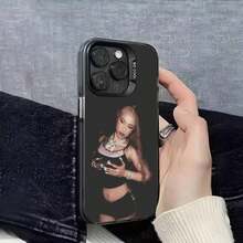 Funda de Teléfono Cool Girl I-Ice Spice para 17,16,15,14,13,12,11,Pro,Max,Plus,E, Cubierta Negra IMD - z7 - Ver 5