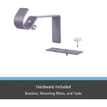 - Soportes de Barra de Cortina de Ajuste rápido de 5/8 Pulgadas, sin Medida, Peltre,37410496 - Gris Oscuro - Ver 2