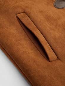 New Women's Retro Western Cowboy Plush Warm Windbreaker, Large Buttons, High Quality, Winter Clothes For Women - 棕色 - 查看 4