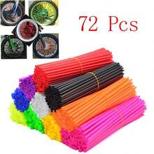 72pcs Colorful Spoke Covers, Suitable For Bicycle And Motorcycle Wheels - Impact Resistant, Anti-Scratch Decorative Covers, Easy Installation, Colors: Black, White, Red, Blue, Silver - Multicolor - View 5