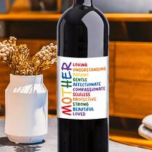 4pcs Funny Mother Definition Wine Bottle Labels, Mother's Day & Birthday Party Wine Bottle Stickers, Unique Mother's Day Birthday Gift, Paper Tags For Wine & Champagne Bottles Decorations - Multicolor - View 4