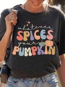 Whatever Spices Your Pumpkin T Shirt Retro Halloween Cute Fall Spice - Style 3 - View 1
