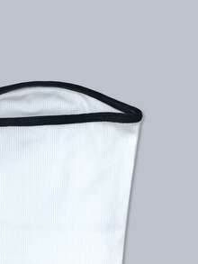 Sexy & Chic Cold Shoulder Sleeveless Crop Top With Fitted Skirt Set, Knitted Fabric 180G, Summer