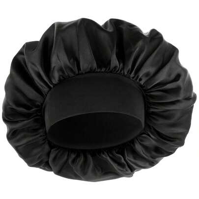 Silk Bonnet For Men, Satin Bonnet Double Layer Elastic Band Silk Sleep Cap Black Soft Adjustable Hair Cap Hair Wrap Large Bonnets For Women Sleeping,Hair Tools,Hair Items,Travel Essential,Travel,Barber,Hairstylist,Barber Accessories,Valentine's Day,Hair Supplies,Hair Stylist,Barbershop,Salon,Vacation Essentials,Hair Products,Barbershop,Valentine's Gift,Travel Essentials For Women,Hair Stylist Tools