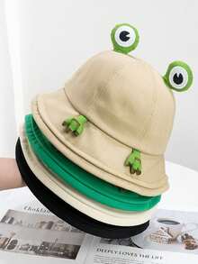 قبعة شمس قابلة للتعديل بتصميم الضفدع للنساء، قبعة حماية من الشمس للسفر والخارج، قبعة دلو كرتونية جميلة متعددة الوظائف لجميع المواسم - متعدد الألوان - مشاهدة 8