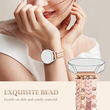 Correa de reloj de 20 mm compatible con Samsung Galaxy Watch 7 FE 6 5 4 de 40 mm y 44 mm, Galaxy Watch 6 4 Classic, Galaxy Watch 5Pro de 45 mm / Watch 4 Classic de 42 mm y 46 mm, Galaxy Watch 3 de 41 mm, Galaxy Active2, correa elástica de smartwatch adecuada para hombres y mujeres - Rosa - Ver 4