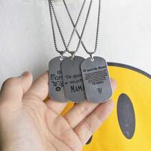 Custom Stainless Steel Pendant Necklace, Creative Personalized Minimalist Laser Engraved Charm Jewelry - Multicolor 24 - View 2