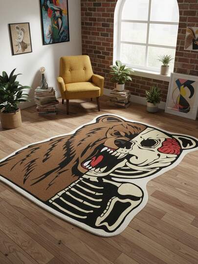 1pc Tiger Pattern Area Rug, Living Room Carpet, Rug, Living Room Area Carpet, Small Area Rug, Mat, Home Decor, Large Living Room Carpet, Round Carpet, Living Room Home Decor, Room Decor, Washable Carpet
