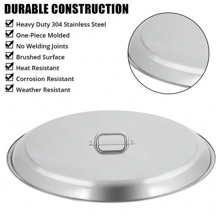 Funda Protectora para Fogón/Fuego , Acero Inoxidable Plateado con Asa, para Fuego Empotrado (34" x 34") - Ideal para Patio y Camping - Plateado - Añade 4